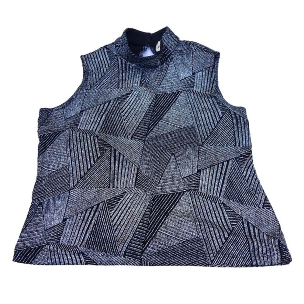 Ronni Nicole Glittery Top Sleeveless High Neck